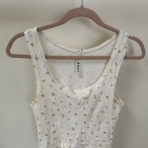 SKIMS Cropped Floral Print Ribbed Tank Top